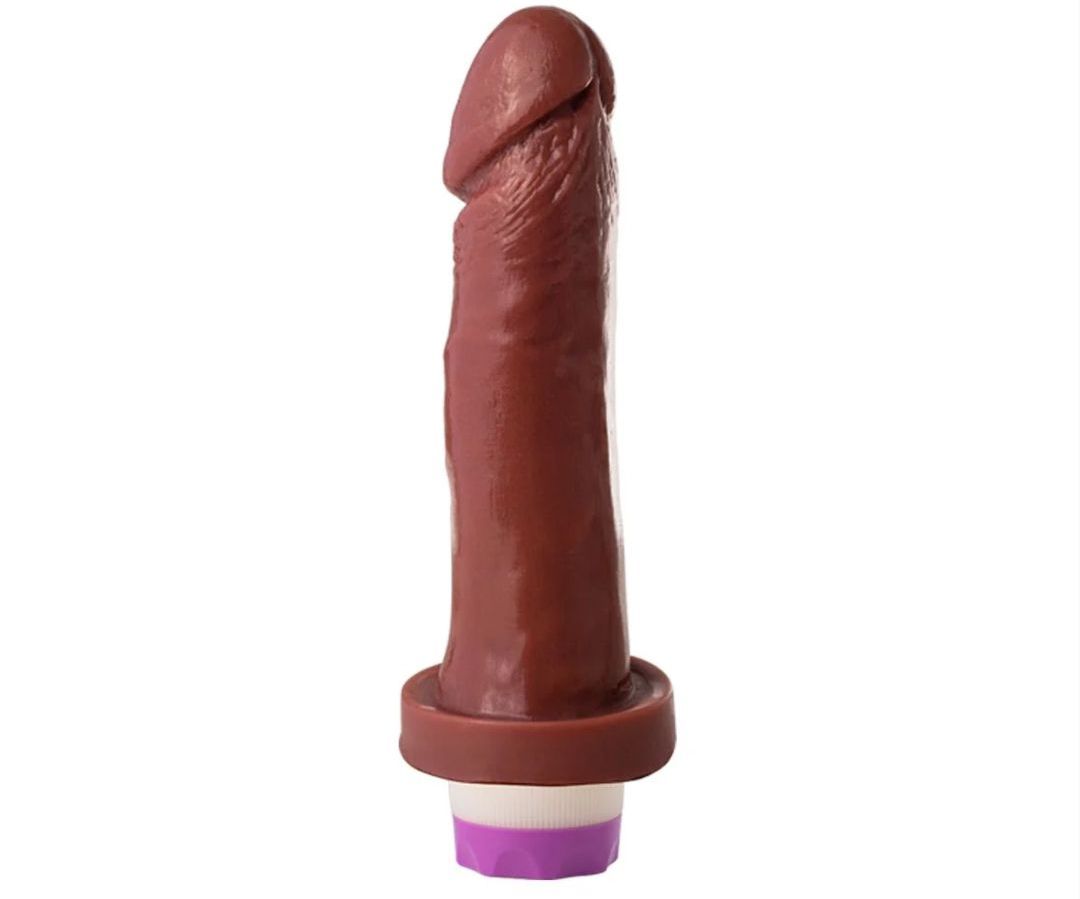 Prótese com vibrador 16 x 3,5 chocolate